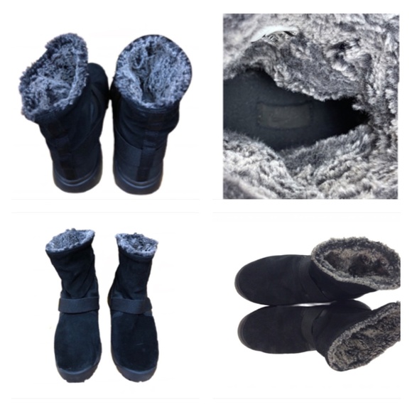 Nike Golkana Triple Black Suede Faux Fur Winter Boot / Bootie, Sz 7.5 - Picture 10 of 13